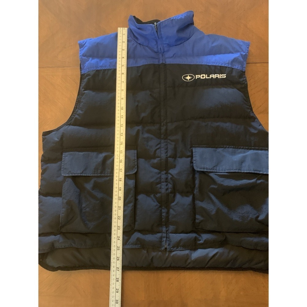 VTG PURE Polaris Puffy Vest Black Blue Duck Down Feathers Mens Size XL RARE - Picture 15 of 16